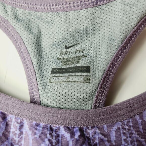 Women's NIKE DRI-FIT Size Small Athletic Top Shirt Padded Sports Bra Racerback - Picture 2 of 9